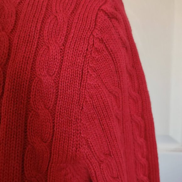 Lauren Ralph Lauren St Martin 100% Cotton True Red Turtleneck L NWT - Picture 3 of 10